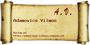 Adamovics Vilmos névjegykártya